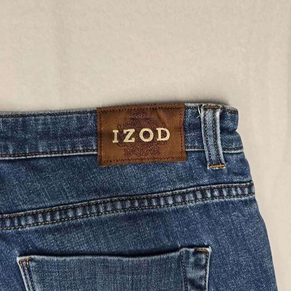 IZOD Jeans Women 10 Blue Stretch Denim Favorite Flare Preppy Trend Stretch Pants